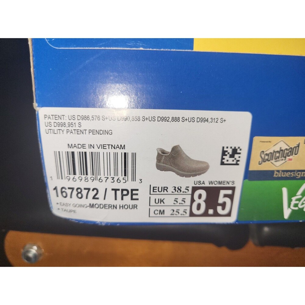 Skechers Slip Ins Womens 8.5 Easy Going Modern Hour Taupe Shoes Fur Lined NIB - Picture 4 of 4